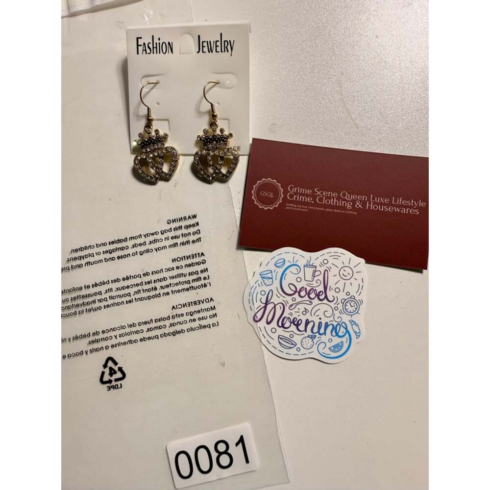Womens Unbranded Earrings Gold Crown Heart Fashion Jewelry from vendor for Free